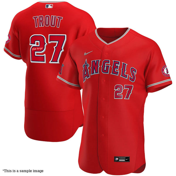 Mike Trout Autographed Angels Stars and Stripes Authentic Jersey