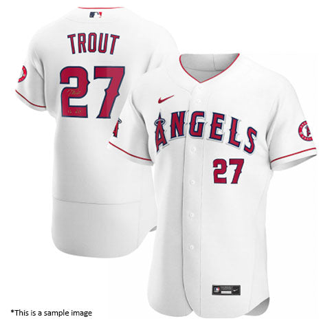 White Los Angeles Angels Jersey signed by Mike Trout with 2012 AL ROY Inscription