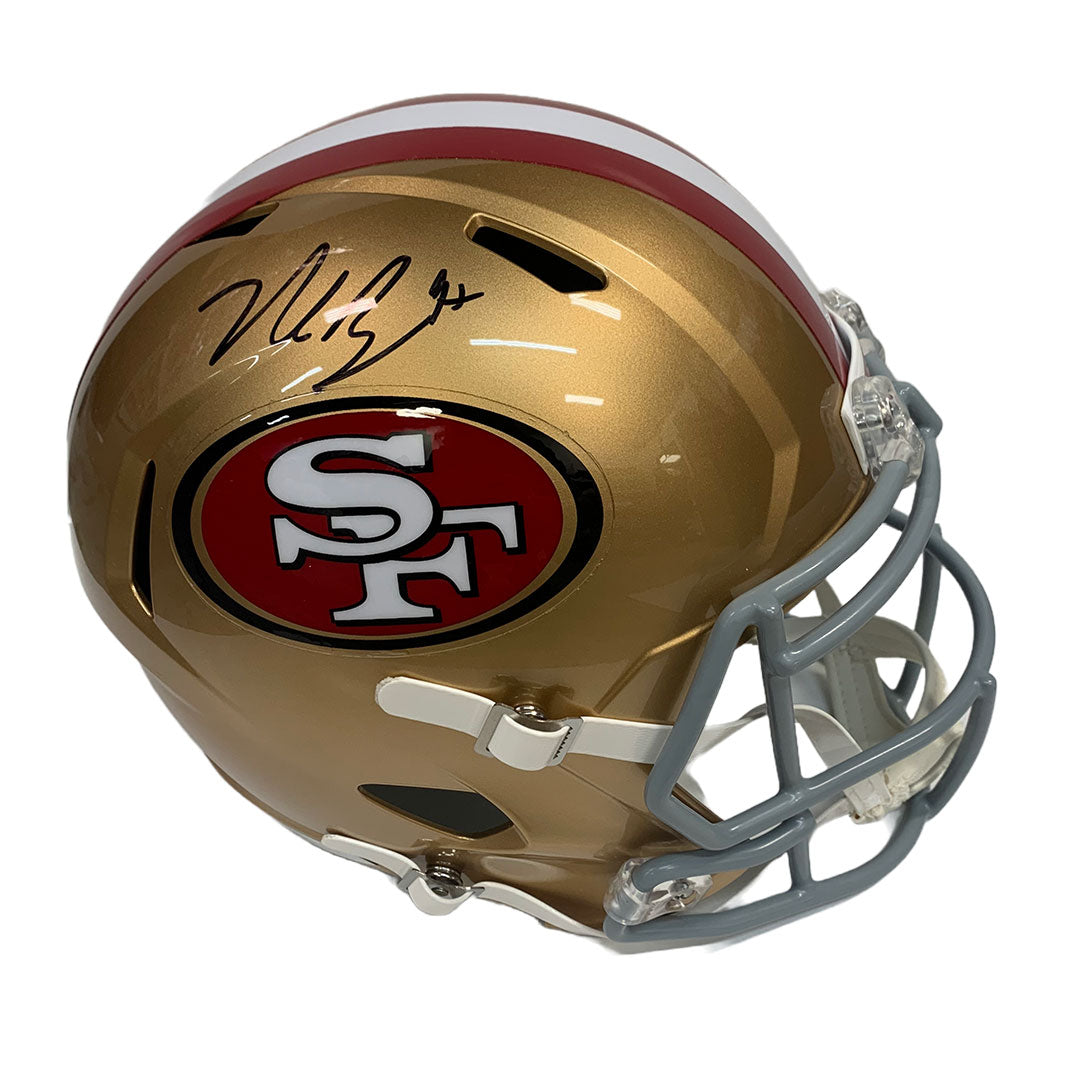 Nick Bosa Autographed San Francisco 49ers Camo Full Size Replica Speed  Helmet Beckett BAS QR Stock #196988