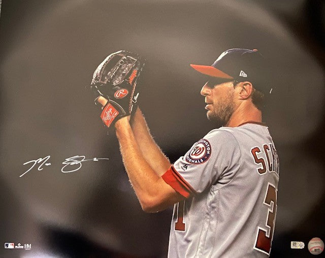 Max Scherzer Autographed Nationals 16x20 - Close Up