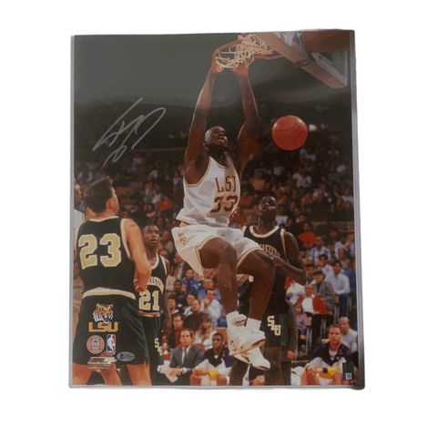 Shaquille O'Neal Autographed 16x20 - LSU Dunking