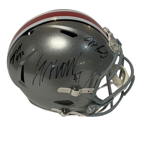 Ohio State Triplets - C.J. Stroud, Jaxon Smith-Njigba, TreVeyon Henderson Autographed OSU FS Authentic Helmet