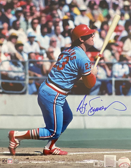Ted Simmons Autographed 11x14 (Batting)