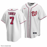 Trea Turner Autographed "19 WS Champs" White Nationals Authentic Jersey