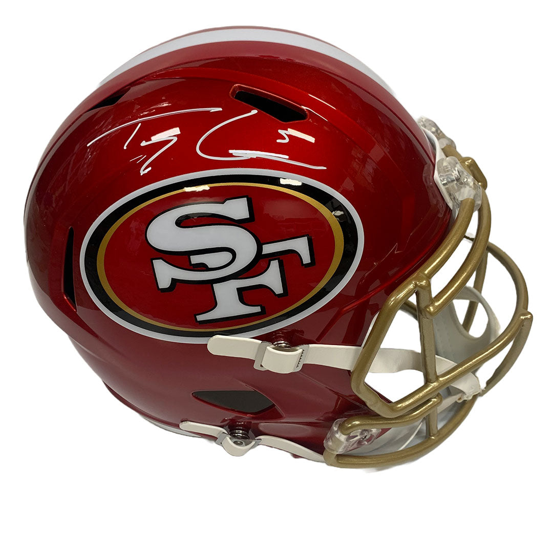 SAN FRANCISCO 49ERS 2022 GOLD RUSH Specialty AUTO Full Size Helmet Trey  Lance!