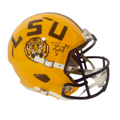 Tyrann Mathieu Autographed "Honey Badger" LSU Authentic Full Size Helmet