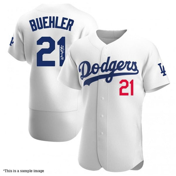 Men's Los Angeles Dodgers Walker Buehler 21 2020 World Series Champions  Gray Alternate Jersey - Bluefink