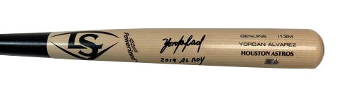 Yordan Alvarez Autographed Game Model Louisville Slugger Bat with "2019 AL ROY" Inscription
