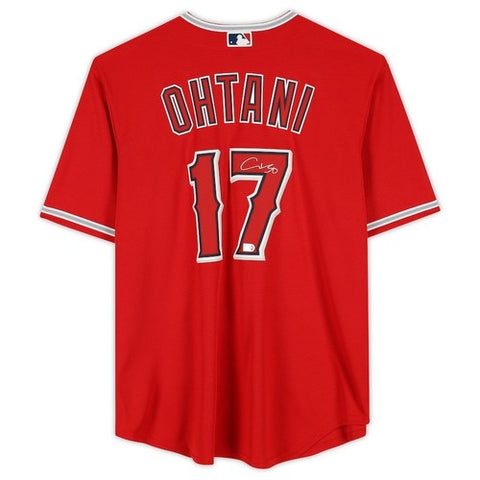 Shohei Ohtani Autographed Red Angels Replica Jersey